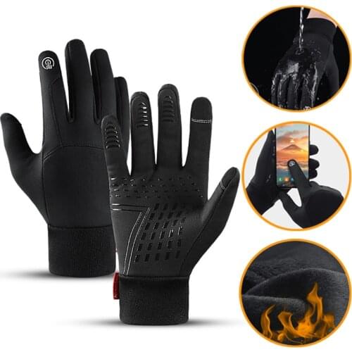Winter Men Women Gloves Touchscreen Nylon Mitten Warm Smooth Thermal Velet Outdoor Ski Glove Silicone Waterproof Windproof