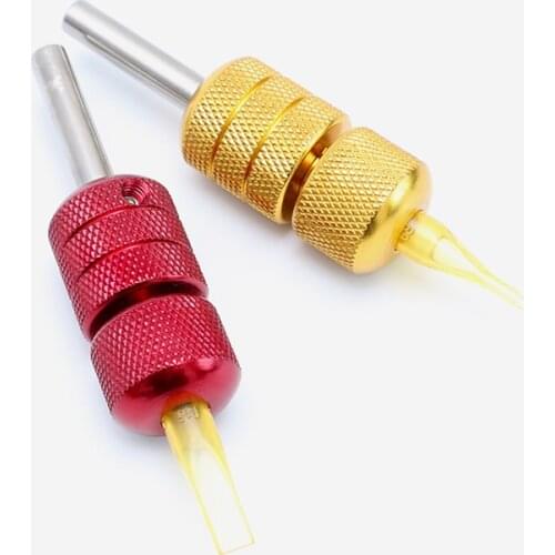 1 pcs 25 mm aluminum tattoo handle tattoo grip tube self-locking tattoo handle tattoo practice set 3 color Free shipping