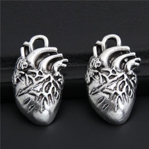 10pcs Silver Color liver charms Biology Organology Wholesale Pendant For Necklace Bracelet Keychain Accessories 26x15mm A2993