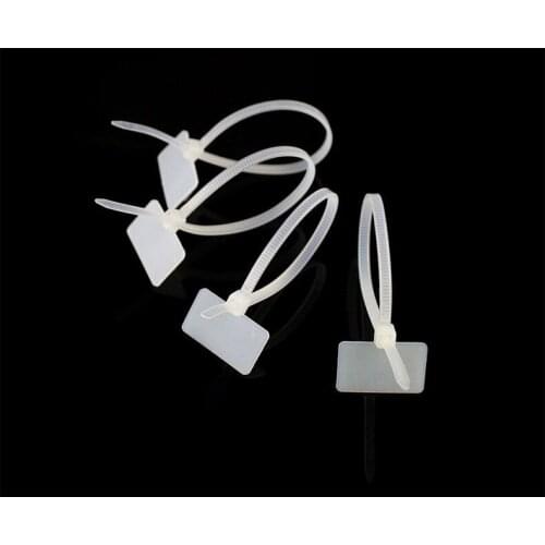 200pcs 4*150mm Self locking Zip cable Ties Write On Ethernet Wire Power Cable Label Mark Tags