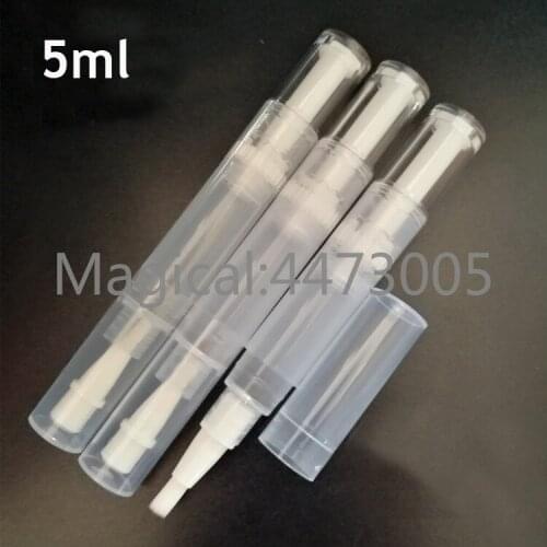 30pcs/lot 5ml Rotate Pen for Lip Gloss Cream /mascara/Eyelash Growth Liquid Tube Clear Teeth Whiten Rotating Pen Refillable Pack