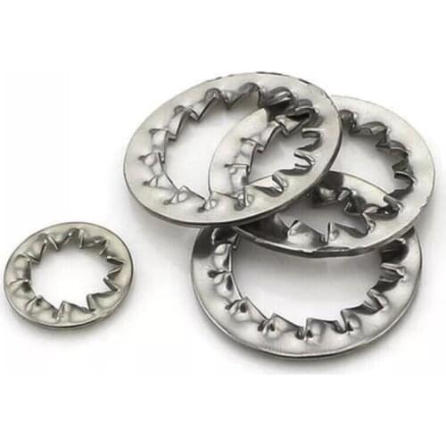50pcs DIN6798J Internal Tooth Lock Washer Metric Star Washer M3 M4 M5 M6 M8 M10 M12 M14 M16 M20 304 Stainless Steel Gasket