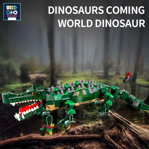 UKBOO 520PCS Crocodile Model Sarcosuchus Imperator Building Blocks Jurassic Theme Park Dinosaur World Bricks Toys for Children