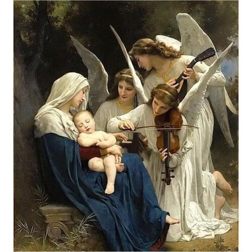 5D DIY Full Round Diamond Painting"Song Of The Angels"Cross Stitch 3D Embroidery Rhinestone Mosaic Home Decor Wall Sticker Y1780