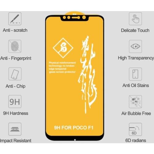 6D Tempered Glass for POCO X3 NFC Screen Protector POCO X3 Safety Glass on Xiaomi Poco X3 NFC Pocophone F1 F2 Pro