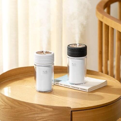 ELOOLE 250ML Tire Air Humidifier Diffuser Two Modes Colorful Lights No Noise Humidification Automatic Power Off For Car Home