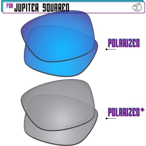 EZReplace Polarized Replacement Lenses for - Oakley Jupiter Squared Sunglasses - Silver P Plus-Blue P