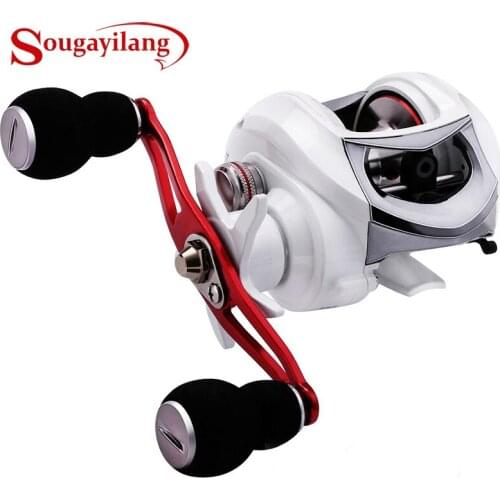Sougayilang 18+1BB Fishing Reel Strong Drag Power 10kg White/Black Right/Left Handed Carp Fishing Wheels Fishing Tracking Pesca