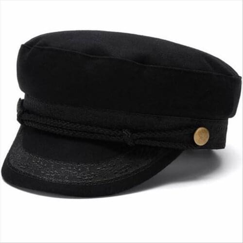 Men large size fitted navy cap small size felt flat cap women winter wool military cap 52-54cm 55-56cm 57-58cm 59-60cm 61-62cm