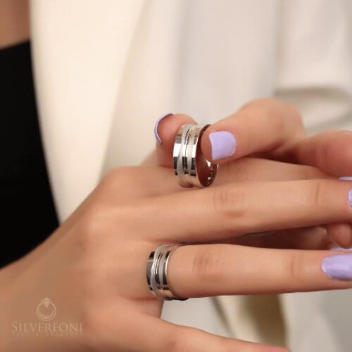 SILVERFONI 925 Sterling Real Silver Wedding Rings Set For Men And Women Jewelry Byzantium Bands Anniversary Gift New Season