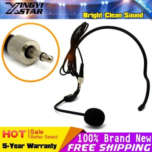 3.5mm Screw Lock Wired Headworn Condenser Microphone Headset Mic Microfone Mike For Wireless Karaoke System Bodypack Transmitter