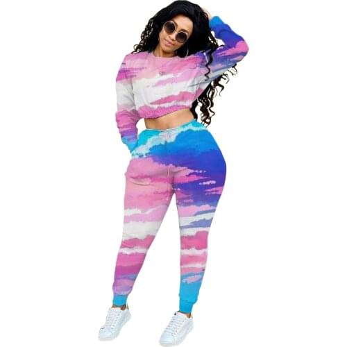Fashionable and casual plus size womens fat lady suit, special starry sky tie-dye