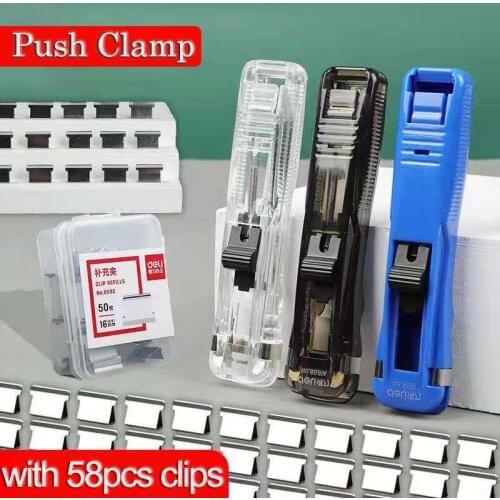 New Push Clip Stapler Staple Remover Binder Push Clamp Tape Dispenser Paper Clips Office Supplies Set Desktop Stapler Office