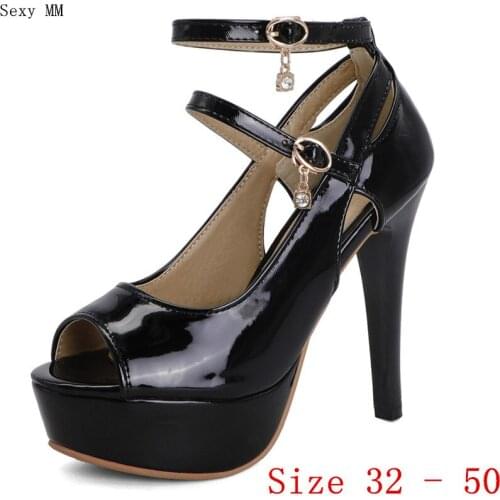 Platform Pumps Peep Toe Women High Heels Party Gladiator Sandals Woman High Heel Shoes Small Plus Size 32 - 50