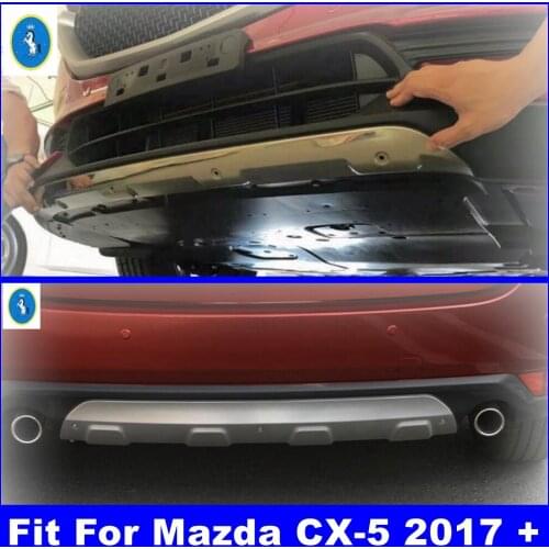 Auto Accessory Front + Rear Bumper Skid Protector Guard Plate Cover Trim For Mazda CX-5 CX5 2017 2018 2019 2020 2021