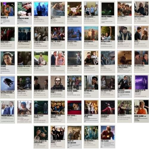 Movie Posters | Wall Collage Set Polaroid Film Poster Set | 50 Pcs Wall Decor | Living Room Home Decor | Bedroom Decor for Teens
