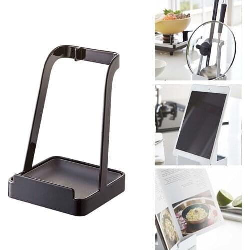 Kitchen Storage Rack Stand Spoon Rests Pot Lid Holder Soup Shelf Home Organizer Kitchen Tools Black/White