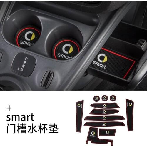 Gate Slot Pad Non-slip Cup Mats Anti Slip Door Groove Mat Sticker For Mercedes Smart fortwo forfour 453 2015-2020,Car-Styling