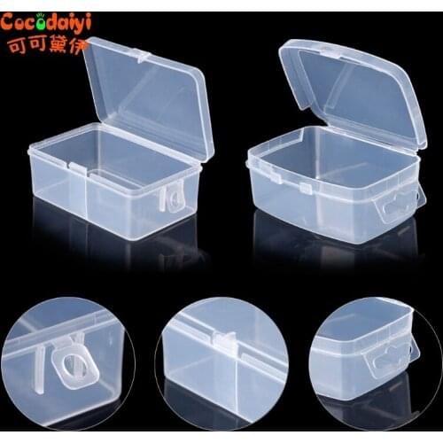Rectangular Plastic Transparent Storage Box Jewelry Beads Container Organizer