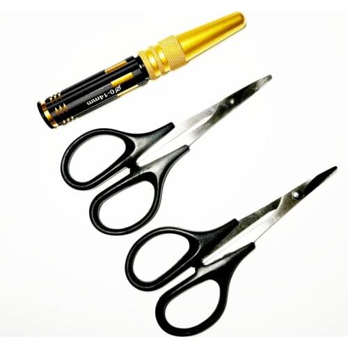 Hole Opener Reamer Drill 0-14mm Puncher & Car shell scissors Metal Steel For RC car ship aircraft Model DIY tools