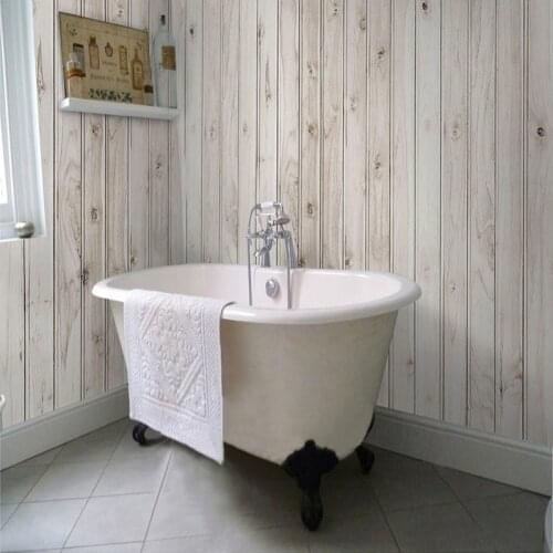 Modern Bathroom Custom 3D Mural Wallpaper Wood Texture Photo Wall Mural PVC Waterproof Self-Adhesive Backdrop Wall 3 D Stickers