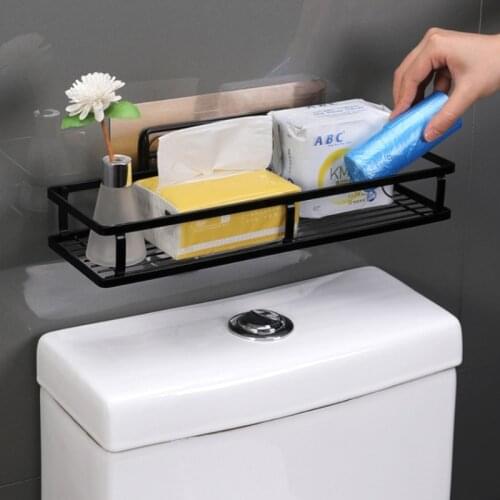 Punch-Free Stainless Steel Bathroom Rack Bathroom Storage Toilet Holder Wall Hanging Waterproof Household Kitchen Accessories