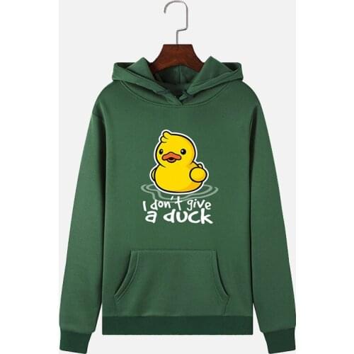Cartoon Duck Print Hooded Sweatshirt Women Hoody 2019 Autumn Winter Pocket Hoodies For Woman Fashion Warm Casual Pullover Female