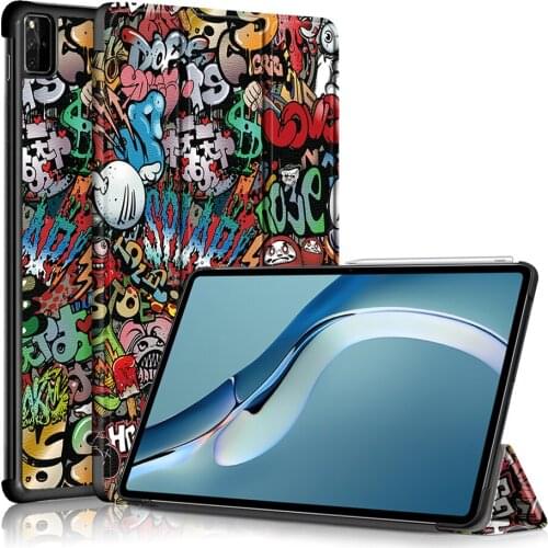Ultra Slim Cartoon Case for Huawei Matepad Pro 12.6 Leather Case 2021 Smart Cover with Auto Sleep Wake UP+Pen