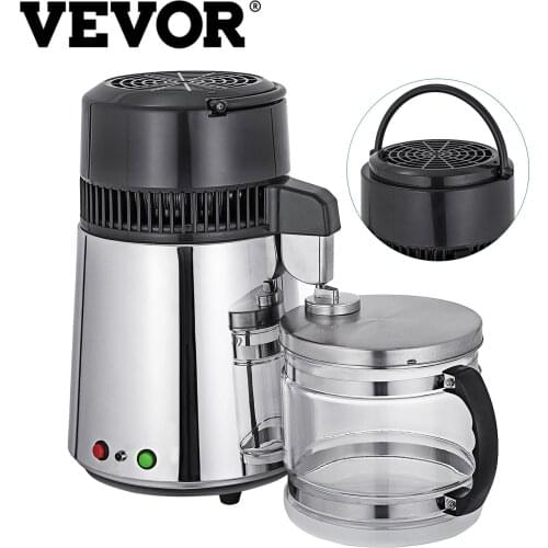 VEVOR 4L Pure Water Bottle Drinking Distiller Filter 304 Stainless Steel Purifier Softener Treatment Devices for Lab Home Office