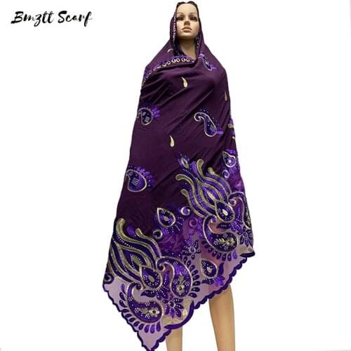 High Quality Chiffon Scarfs african women shawls soft chiffon plice with net scarf for pashmina BF-116