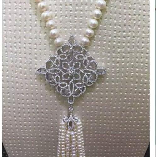 High-grade microscope zircon Diy hand-string materials classic pendant clasp fashion long sweater chain link clasp