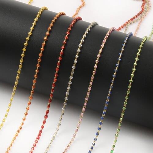 1 Meter Gold Color Stainless Steel Wire Wrapped Rosary Chain Beads for Jewelry Making Components DIY Bracelets Necklaces Ankles