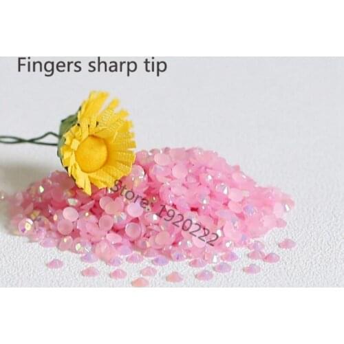 1000pcs 3mm New fashion Bling Jelly Nail Art pink AB Rhinestones Phone Case Shiny Beads Flat back N09