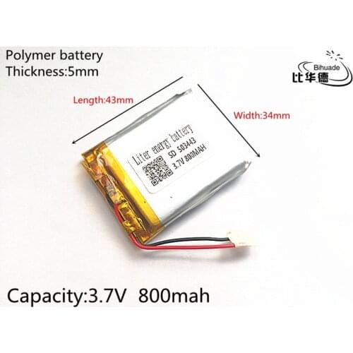 3.7V,800mAH,503443 PLIB; polymer lithium ion / Li-ion battery for GPS,mp3,mp4,mp5,dvd,bluetooth,model toy mobile bluetooth