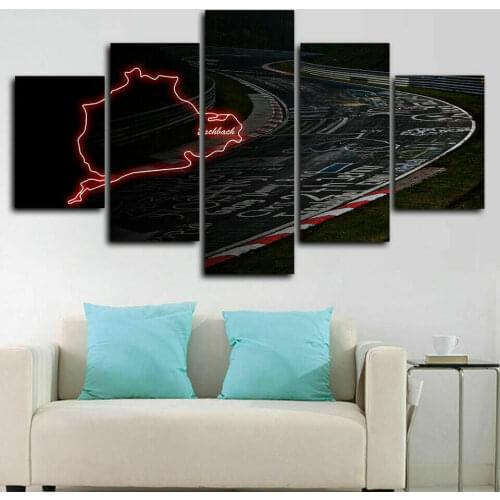 5 Pcs Nurburgring Rally Track Circuit Racing Wall Art Canvas HD Posters Pictures HD Paintings Home Decor Living Room Decoration