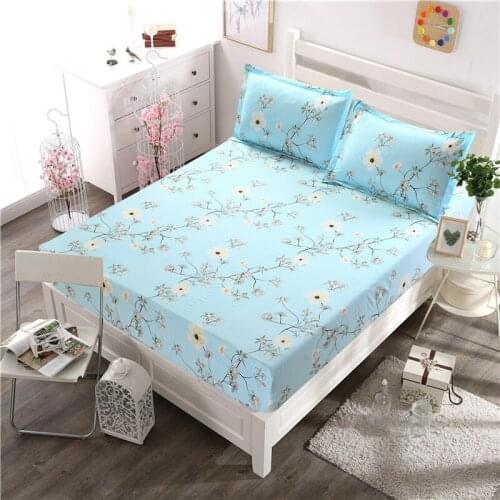 501 Piece Beauty Floral Printed Fitted Sheet Sanding Polyester Fitted Bed Sheet For Kids Adults (No Pillowcase) XF339-28