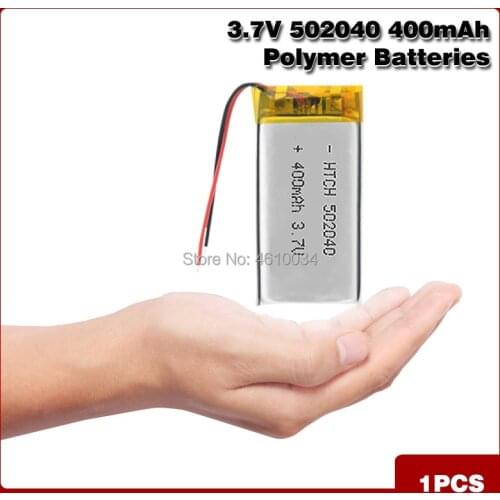 502040 Rechargeable Li-ion 3.7V lithium polymer batteries 400 mah With PCB For MP3 MP4 MP5 GPS PSP E-book Electric Toy LED Light