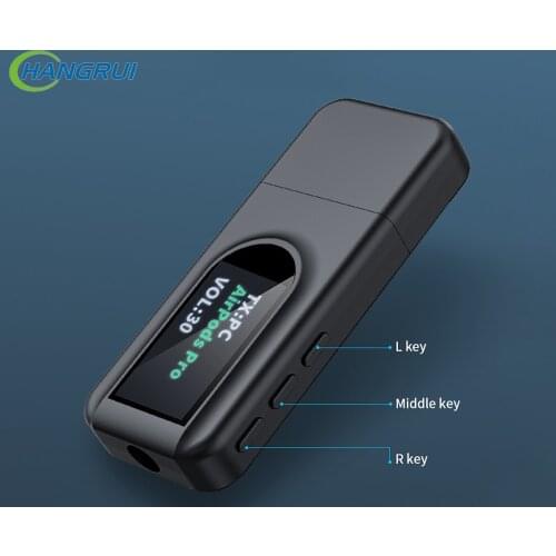 Bluetooth 5.0 Adapter For PC Computer TV Audio USB Bluetooth Receiver For Car PC Headphones 3.5MM AUX Jack Transmitter Receptor