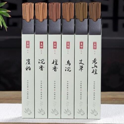 Approx 120pcs/Box Incense Sticks Natural Aroma Clean Air Indoor Spices Sandalwood Scent Aromatherapy Fresh Air Aroma Spice