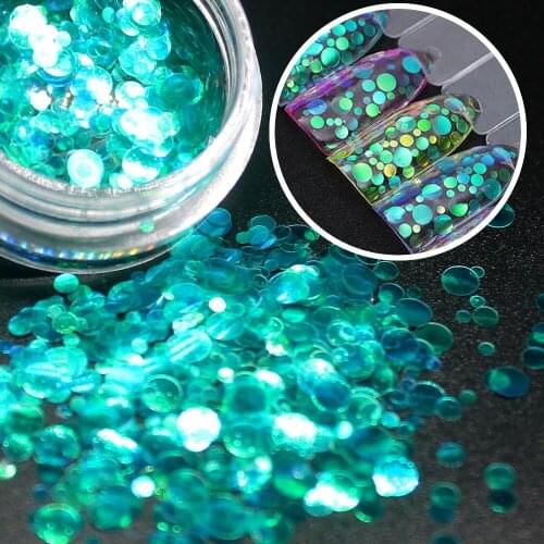 1Pcs DIY Shiny Round Ultrathin Sequins Fake Nail Gradeint Nature Card Nail Art False Nails Wholesale Nail Tips Tool Manicure #K3