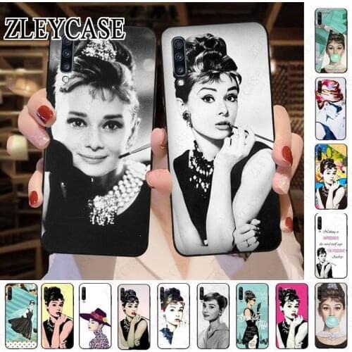 Audrey Hepburn Black Soft Phone Case Cover For Samsung Galaxy A50 A10 A20 A20E A20S A30S A40 A51 A70 A30 A6 A71 A8 Coque Shell