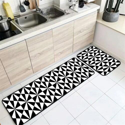 Nordic Black White Rug Pink Kitchen Accessories Kitchen Rug Carpet Water Absorbing Bath Mat Child Room Beside Mat Rug Kids Room