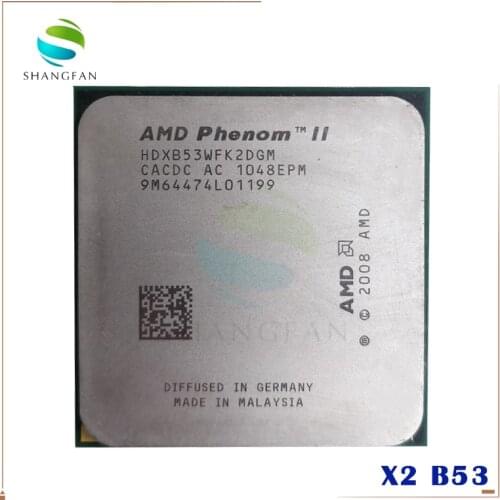 AMD Phenom II X2 B53 X2 B53 2.8GHz Dual-Core CPU Processor HDXB53WFK2DGM 80W Socket AM3 938pin
