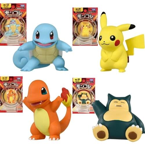 TAKARA TOMY Pokemon 4-4.5cm MS Series Pikachu Charmander Snorlax Squirtle Mew Anime Action Figure Model Toys Gift for Children