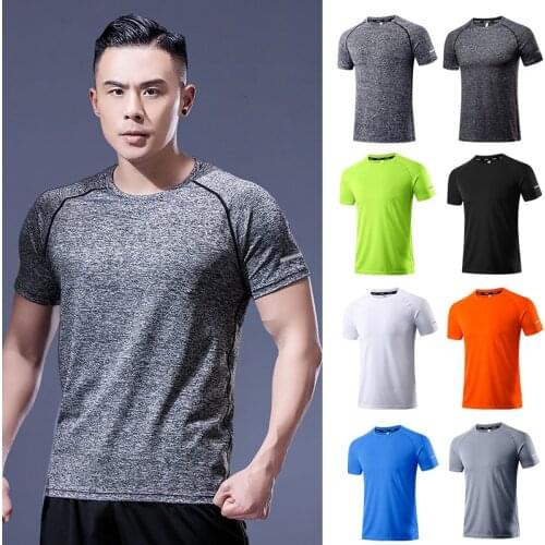 Shirt Homme Running Men Designer Quick Dry Tshirts Slim Tops Sport Mens Fitness Tees Muscle Bodybuilding Shirt Running T-Shirt
