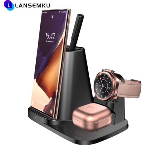 Induction Qi Wireless Chargers Fast Charging Station For Iphone 12 11 Mini Pro Max Apple Watch Samsung 3 In 1 Wireless Charger