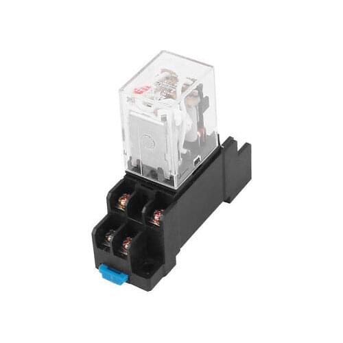JQX-13FL AC 36V Coil 8 Screw Terminals DPDT 35mm DIN Rail Power Relay w Socket