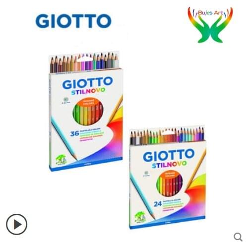 Giotto Childrens non-toxic 12 / 24 / 36 color rich color pencil Hexagonal pen holder safe and nontoxic art supplies