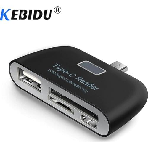 Kebidu 3 in1 Memory Card Adapter USB 3.1 Type C USB-C TF SD OTG Card Reader For Macbook Phone Tablet Cards Readers