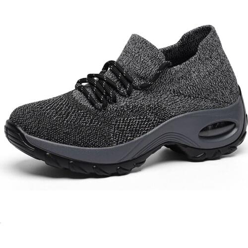 20 Colors Air Cushioning Women Running Shoes Slip On Sock Sneakers Breathable Mesh Casual Swing Shoes Elasticity Trainers Sport